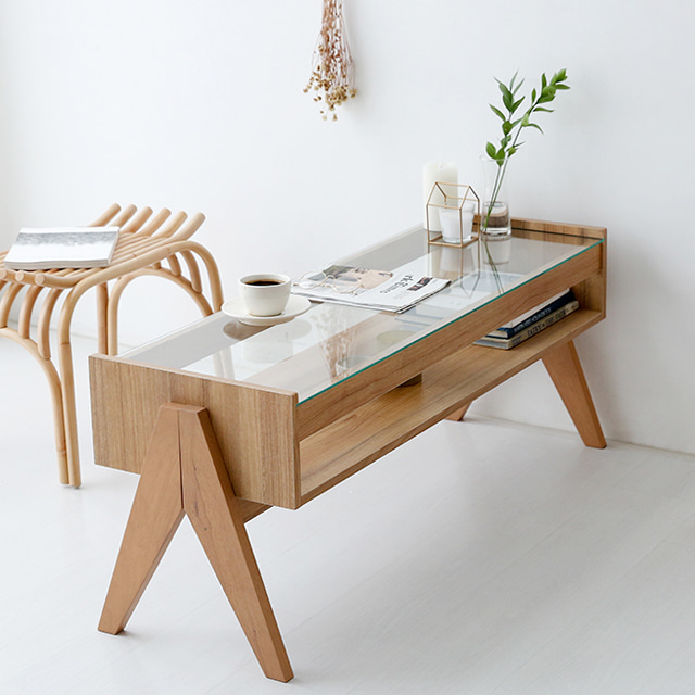 원목 거실 탁자 테이블 우드 좌식 커피 티 테이블 유리 좌탁