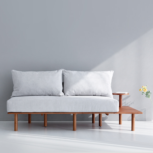 2인용 미니 쇼파 신혼부부 원룸 좁은거실 나무 원목 소파