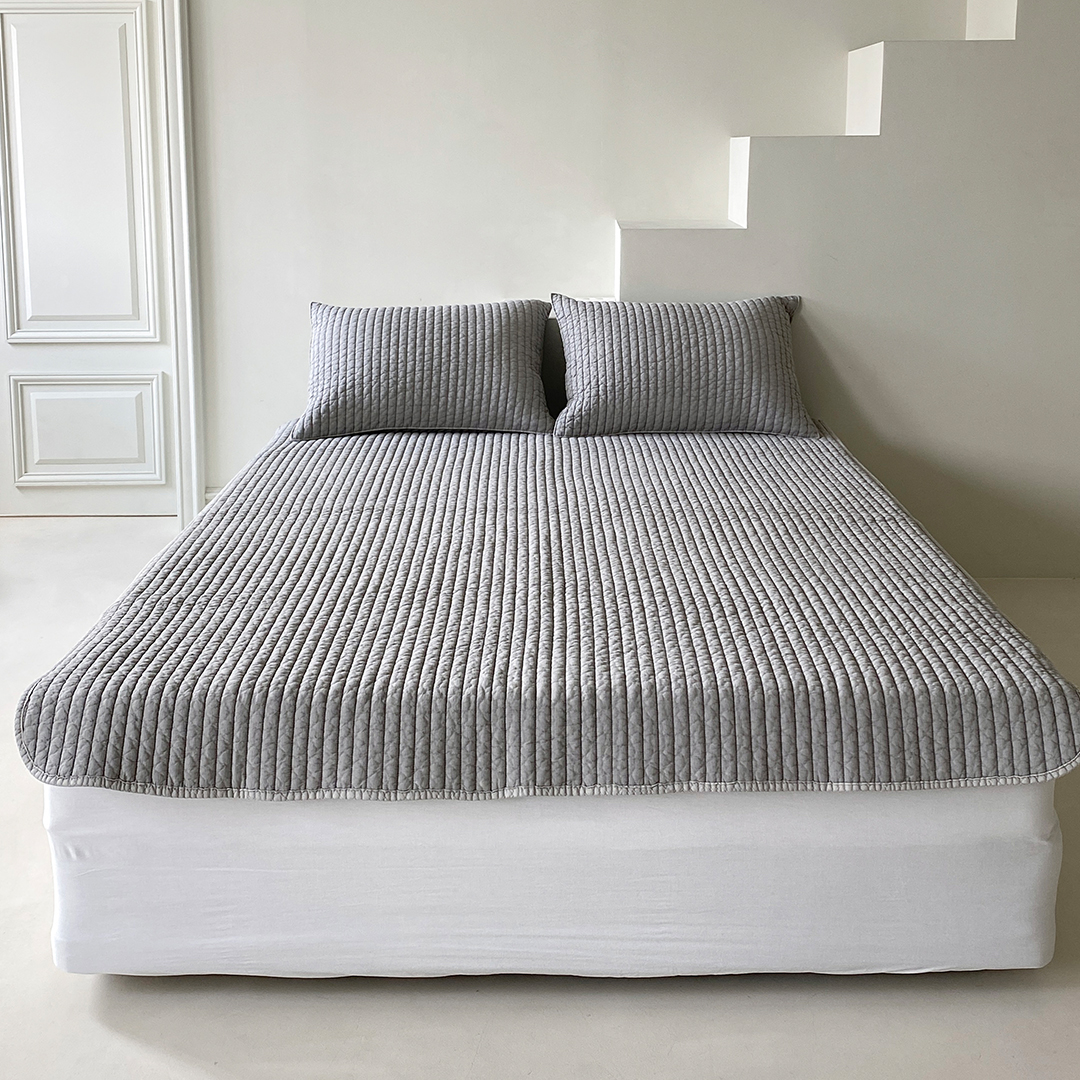 모제무드 와이드 오가닉 순면 무형광 피그먼트 밴딩 침대패드 이불 SS