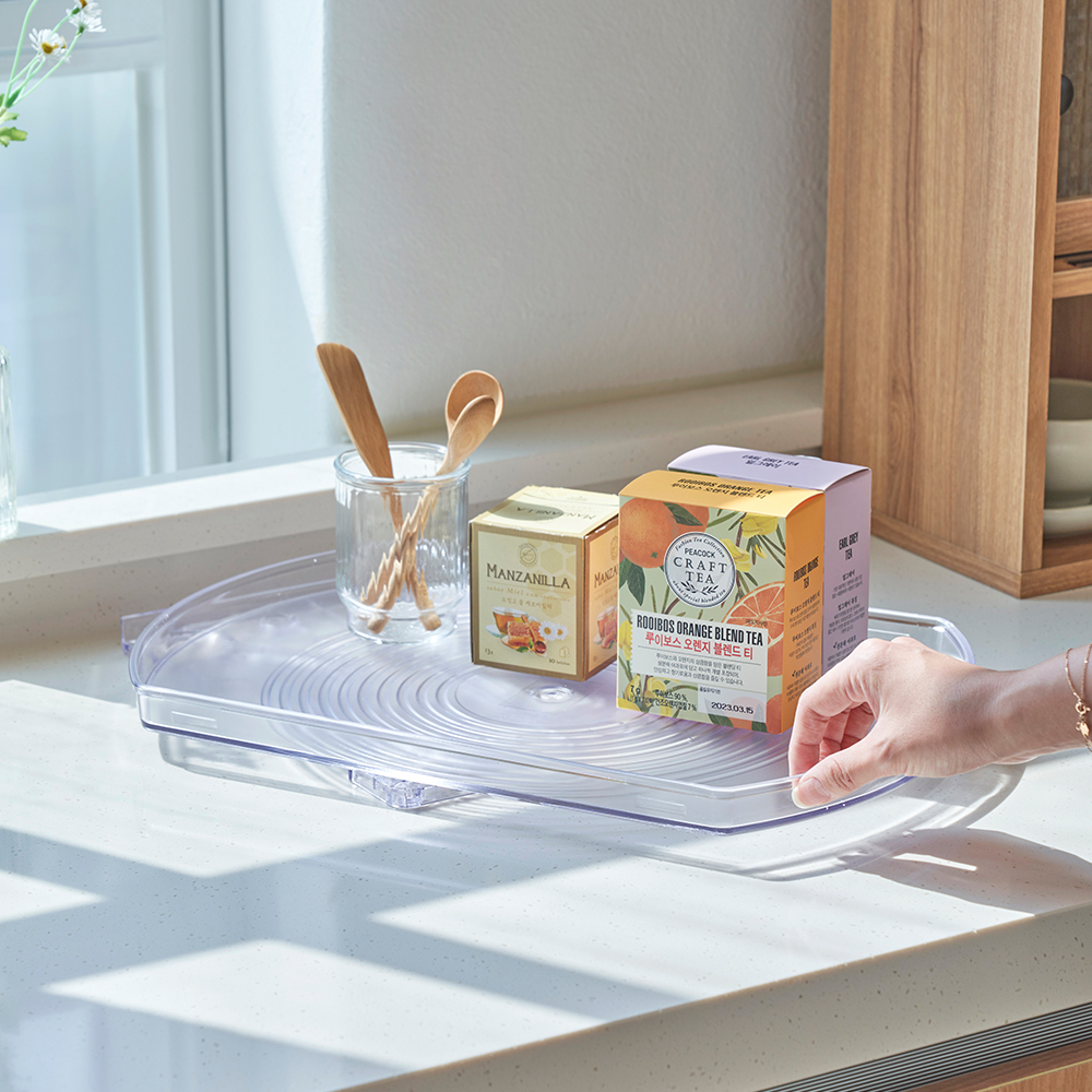 프랑코 360도 냉장고 정리 턴테이블 회전 저안트레이 정리대