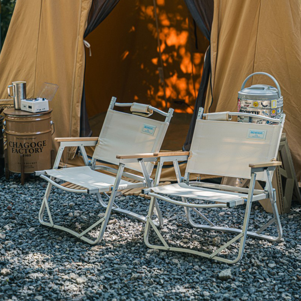 원스위크라이프 캠핑 의자 커밋 폴딩 플랫 체어 1+1 싱글, 블랙, 1개