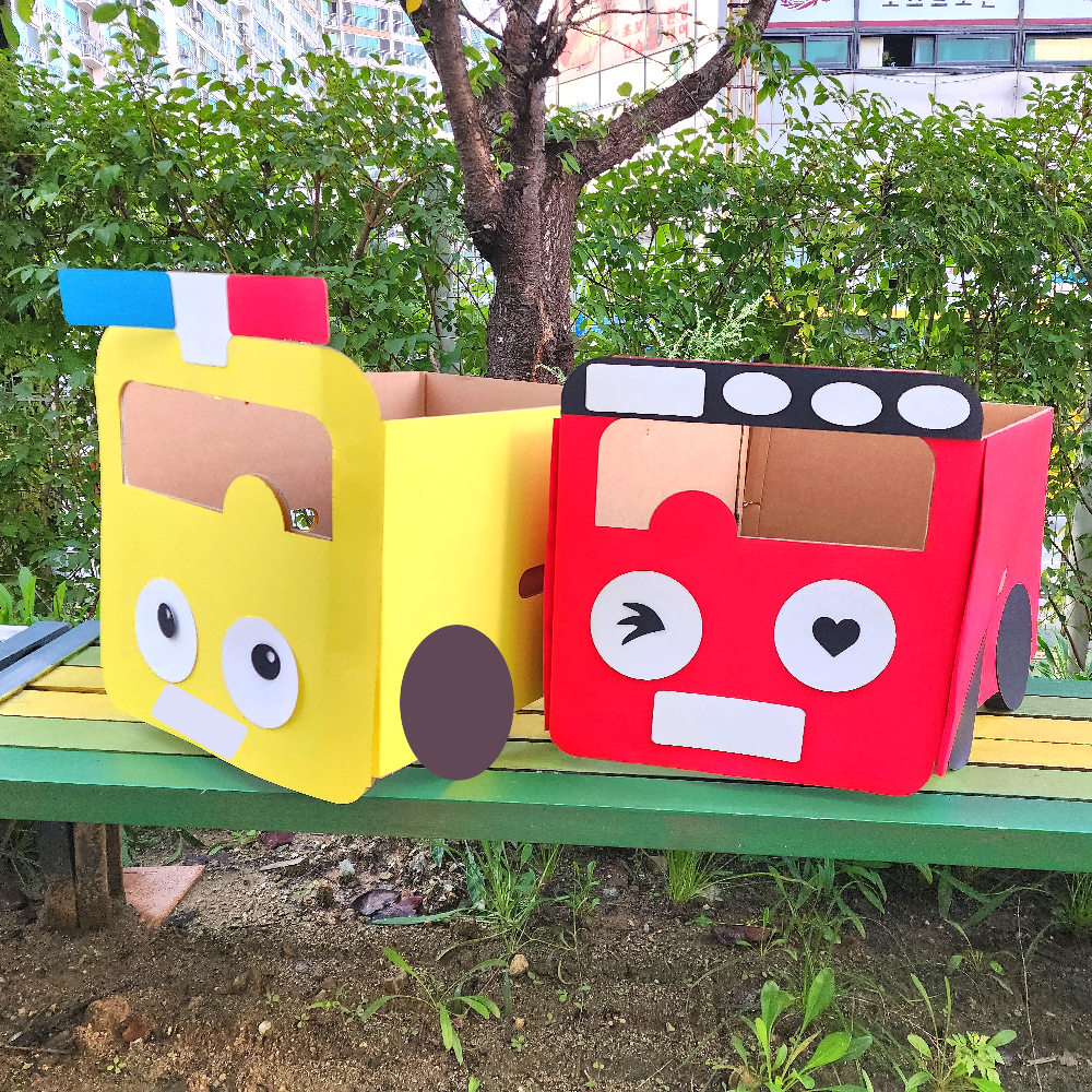 종이 박스 자동차 만들기 자동차극장 교통 놀이 DIY 키트 미아아트 상품 이미지