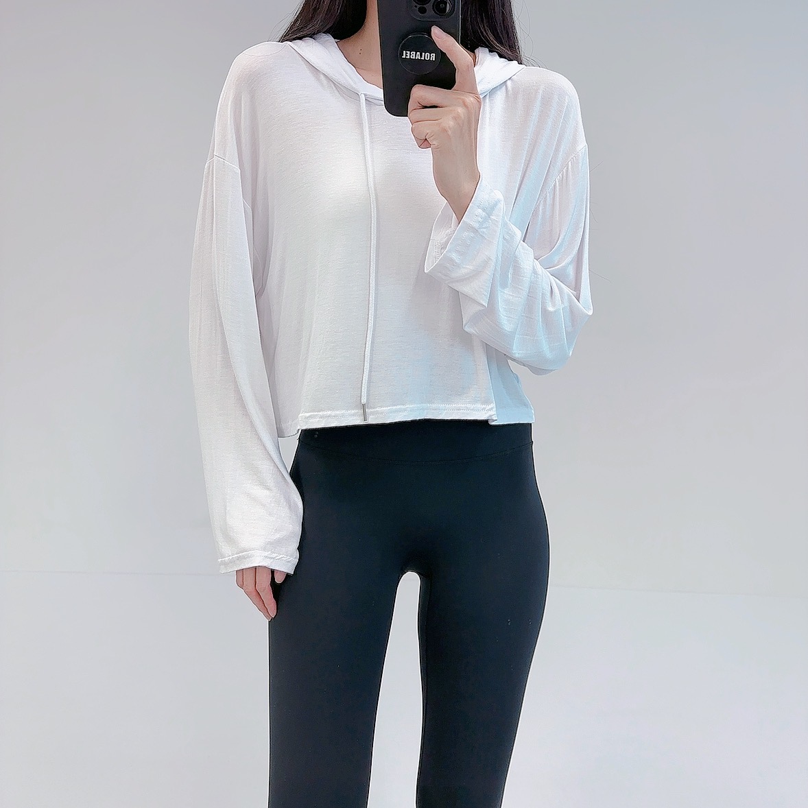 로라벨 칸투 필라테스복 여성 요가복 필라테스 요가 상의 옷 커버업 운동복 탑 긴팔 크롭 - 상세 이미지 4