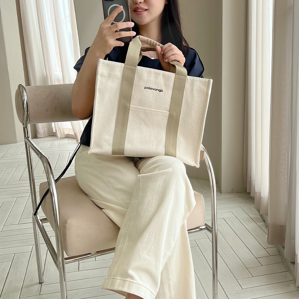 [토드비] 폴뱅스 기저귀가방 캔버스 토트백 데일리백 (숄더스트랩+이너백 포함)