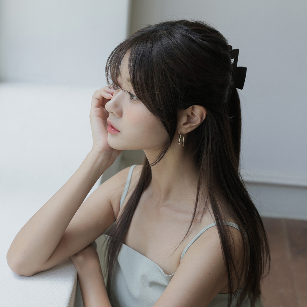 인모 똑딱이 앞머리가발 롱 사이드뱅 부분가발 피스 이미지 6