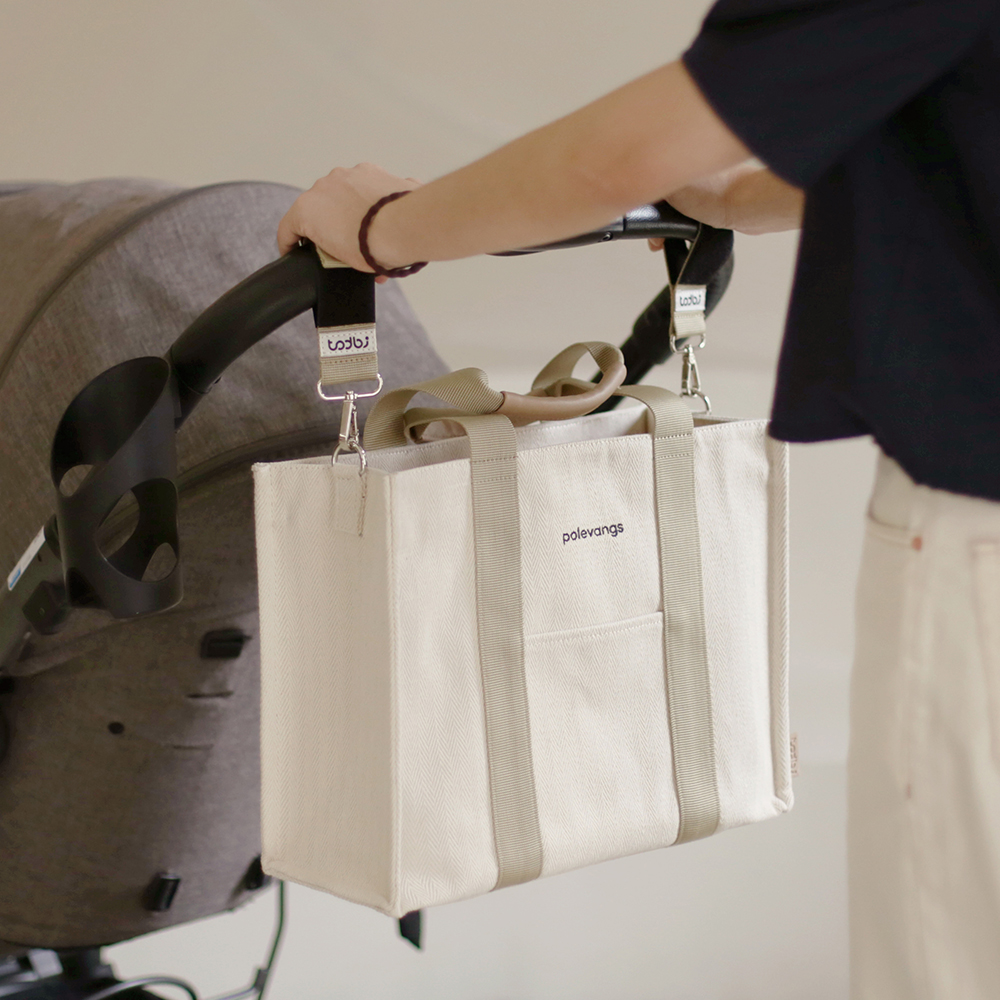 [토드비] 폴뱅스 기저귀가방 캔버스 토트백 데일리백 (숄더스트랩+이너백 포함)