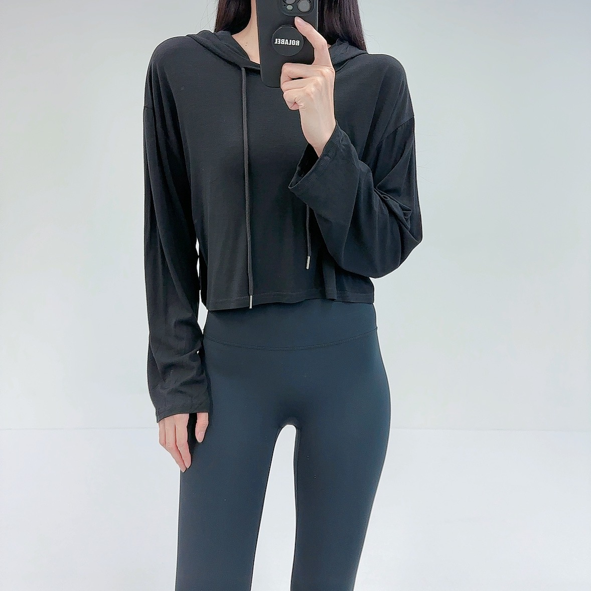 로라벨 칸투 필라테스복 여성 요가복 필라테스 요가 상의 옷 커버업 운동복 탑 긴팔 크롭 - 상세 이미지 5