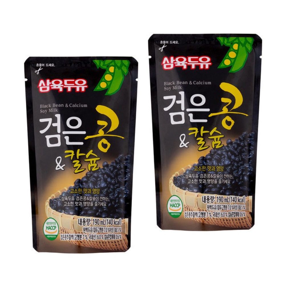 삼육식품 검은콩 & 칼슘 파우치 190ml x 60팩 : 헤이치스토어