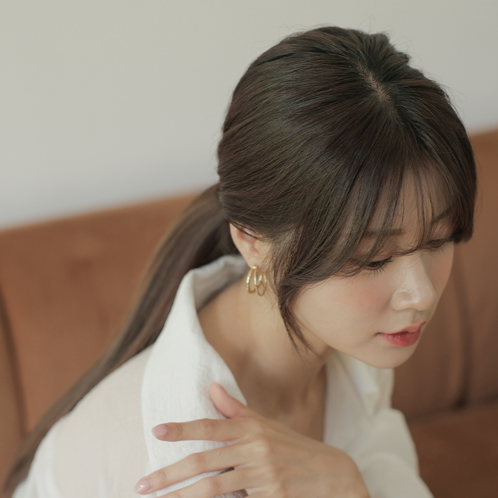 인모 똑딱이 앞머리가발 롱 사이드뱅 부분가발 피스 - 상세 이미지 2