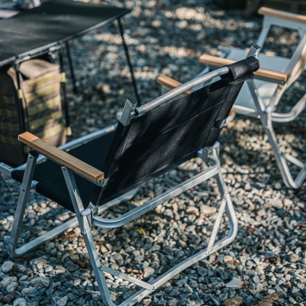 원스위크라이프 캠핑 의자 커밋 폴딩 플랫 체어 1+1 싱글, 블랙, 1개