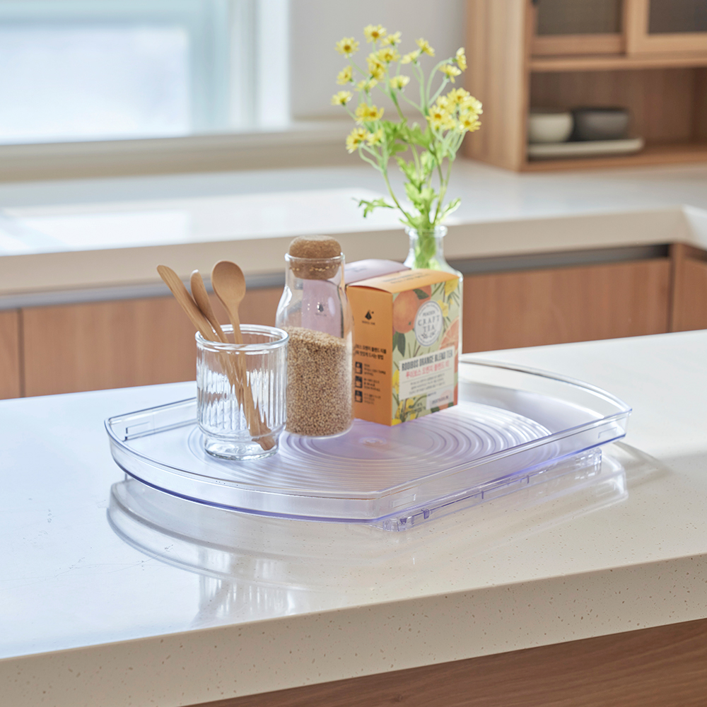 프랑코 360도 냉장고 정리 턴테이블 회전 저안트레이 정리대