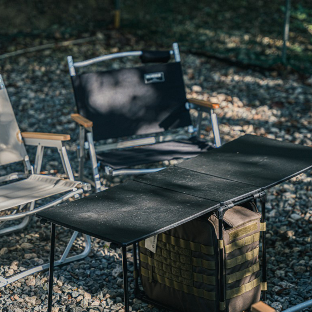 원스위크라이프 캠핑 의자 커밋 폴딩 플랫 체어 1+1 싱글, 블랙, 1개