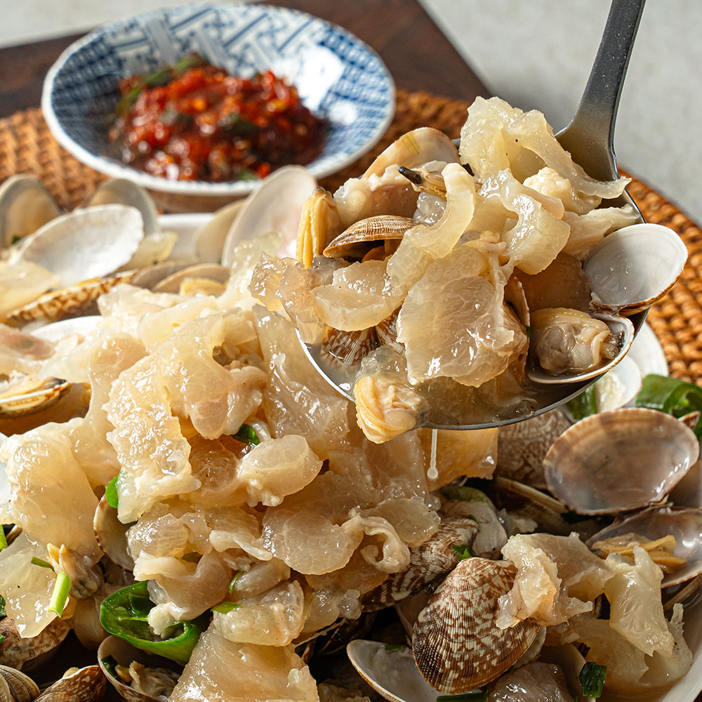 캠핑음식 요리 스지 바지락 전골 밀키트