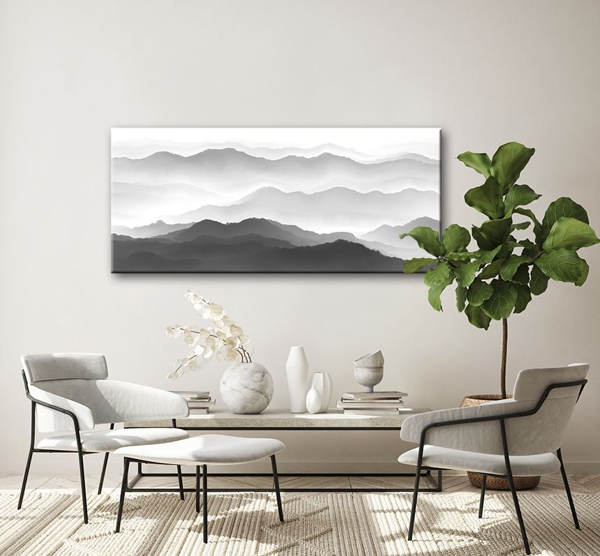 산수화 그림 동양화 거실 꾸미기 풍수인테리어 그림 캔버스액자 배산임수 중소형70x34cm 이미지 8