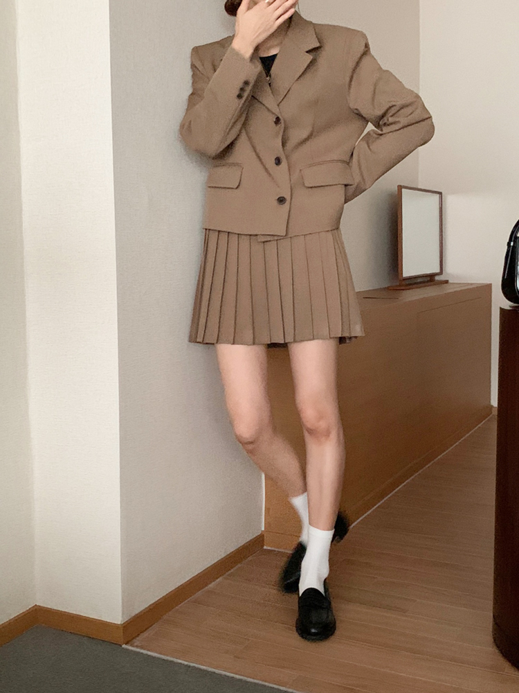 싱글 블레이저 크롭자켓 여성 정장 재킷 테일러드 여자 자켓 숏 간절기 가을 재킷 이미지 4