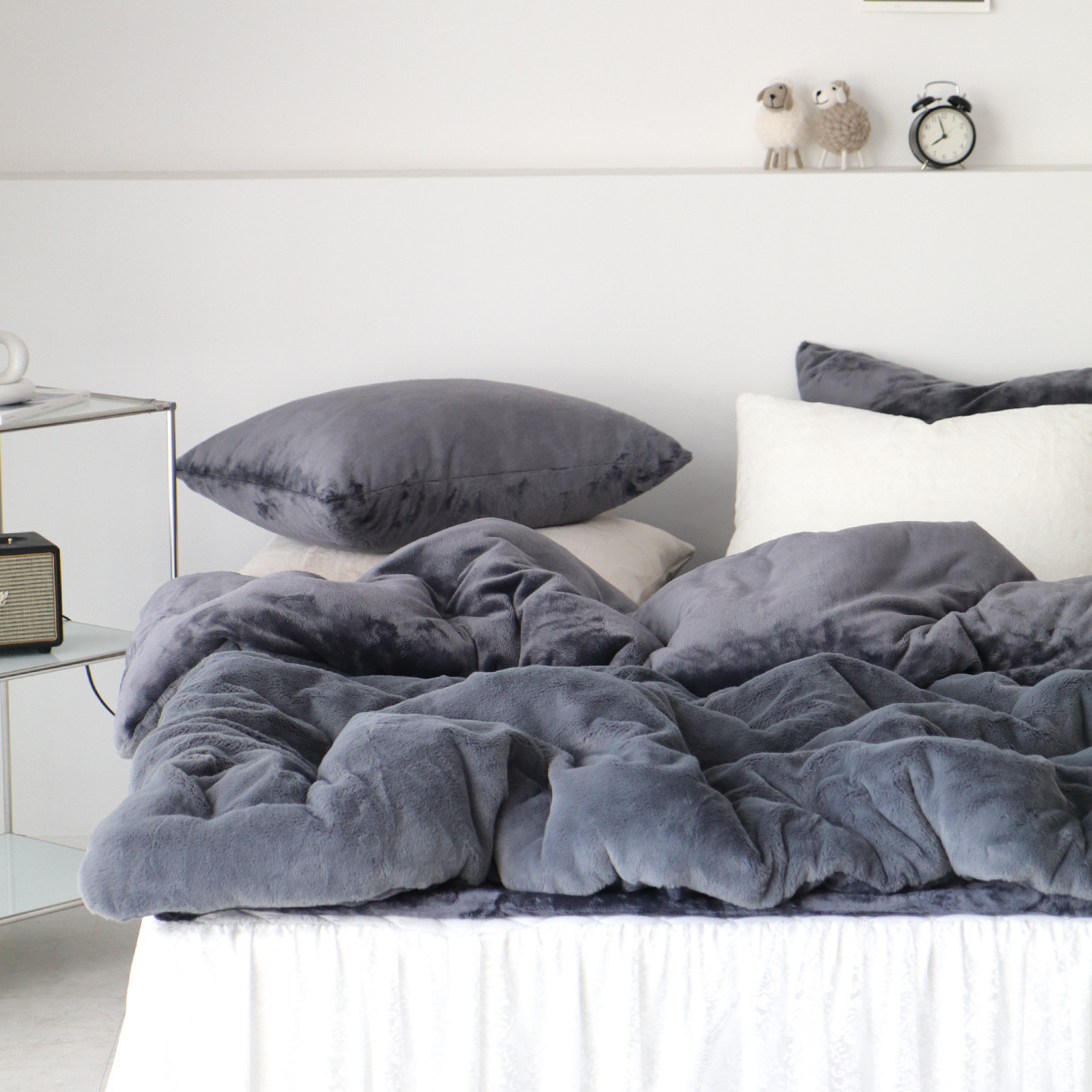 겨울 극세사이불 노스베어 프리미엄 라셀 10mm 장모 차렵이불 SS