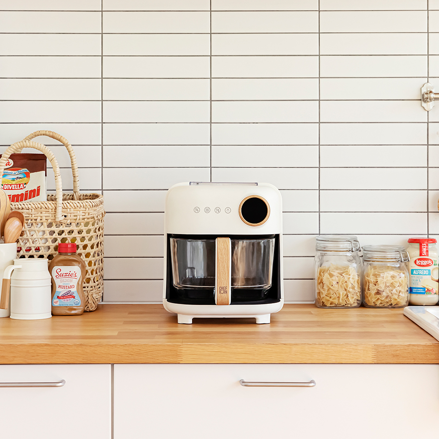 쉐프본 에어밈 스팀 보이는 유리 에어프라이어 4.5L