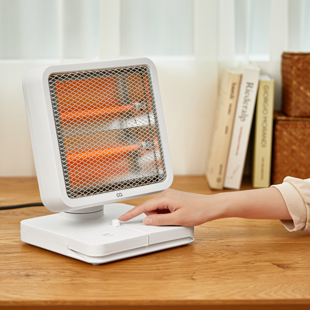 오아 미니 전기 히터 무취 무연 무소음 듀얼램프 사무실 간편 풋터치 발난로