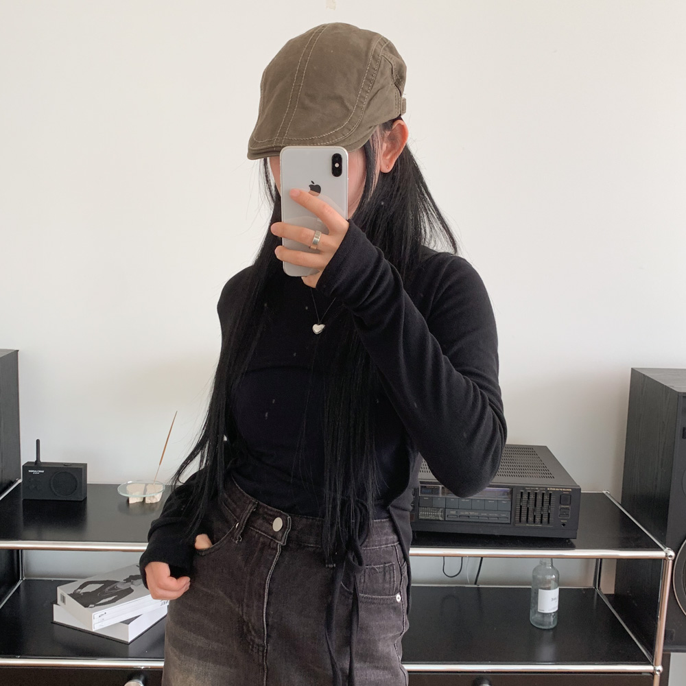 [둘레조절] 스티치 라인 빈티지 빵모자 헌팅캡 모자 4color 상세 이미지 24