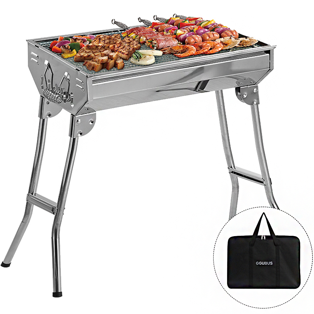 꾸버스 대형 스텐 바베큐그릴 가방SET 캠핑 접이식 직화 숯불 야외 휴대용 BBQ 화로대