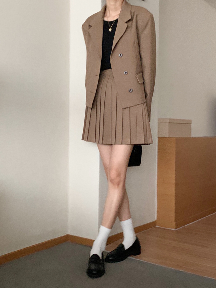 싱글 블레이저 크롭자켓 여성 정장 재킷 테일러드 여자 자켓 숏 간절기 가을 재킷 이미지 3