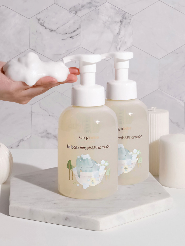 1+1 오가베베 아기 바디워시 샴푸 500ml 올인원 거품타입 클렌저 키즈