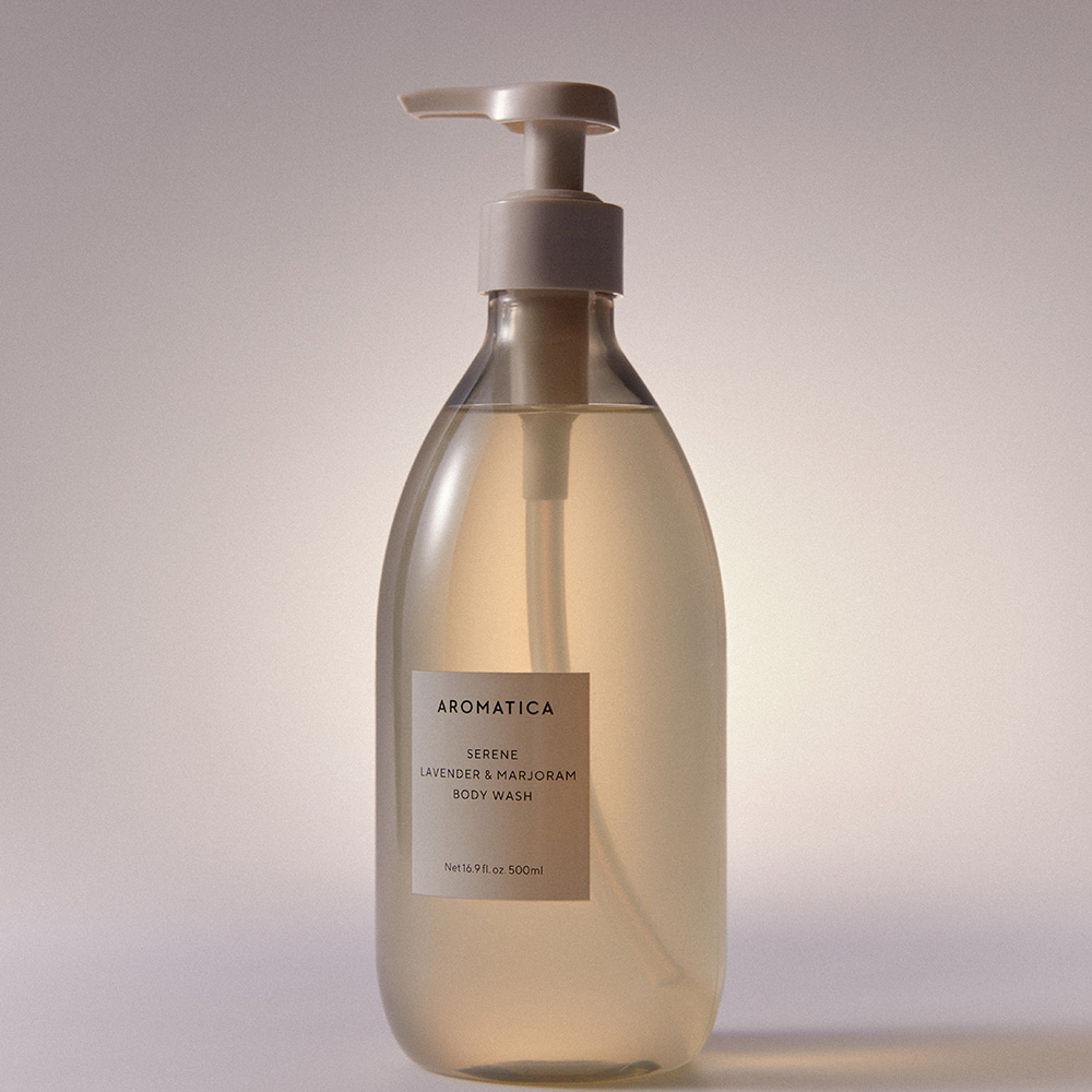 아로마티카 서렌 라벤더 & 마조람 바디워시 500ML + 바디오일 100ML 2종 세트 (리넨 샤워타올 증정) 이미지 2