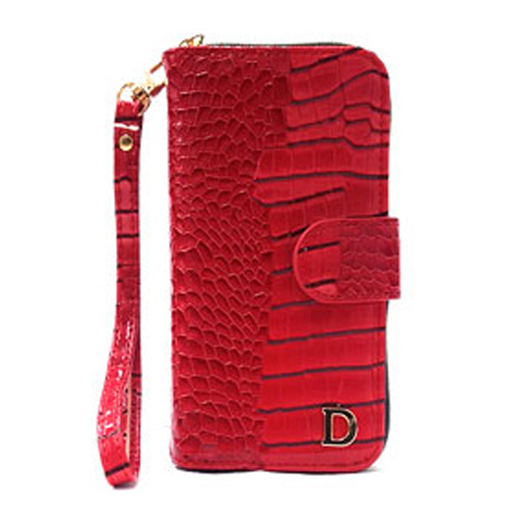 크로커D 악어패턴 가죽 다이어리 지갑 케이스 레드, 갤럭시A15 - 상세 이미지 3