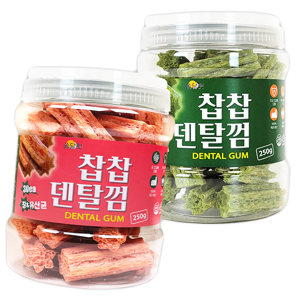 찹찹 덴탈껌 강아지 치석제거 개껌 쏨달펫 장+관절, 500g, 60개 - 상품 이미지