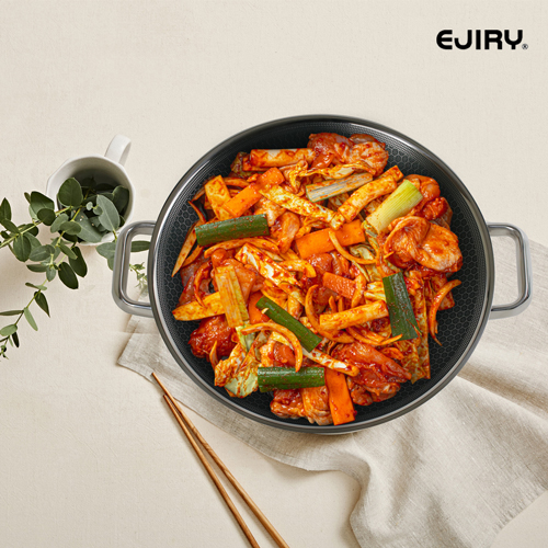 IH 스텐 큐브G 에지리 아시아팟 통 3중 스텐 냄비 팬 32cm, 그리들