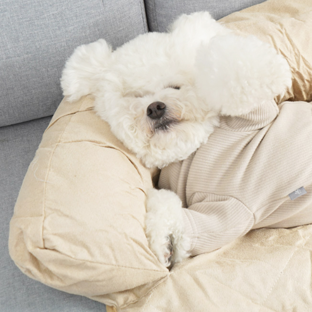 개과천선 펫 필로우 강아지 소파 커버 침대 고양이 중형견 애견 꿀잠 방석 매트 베이지 - 상세 이미지 2