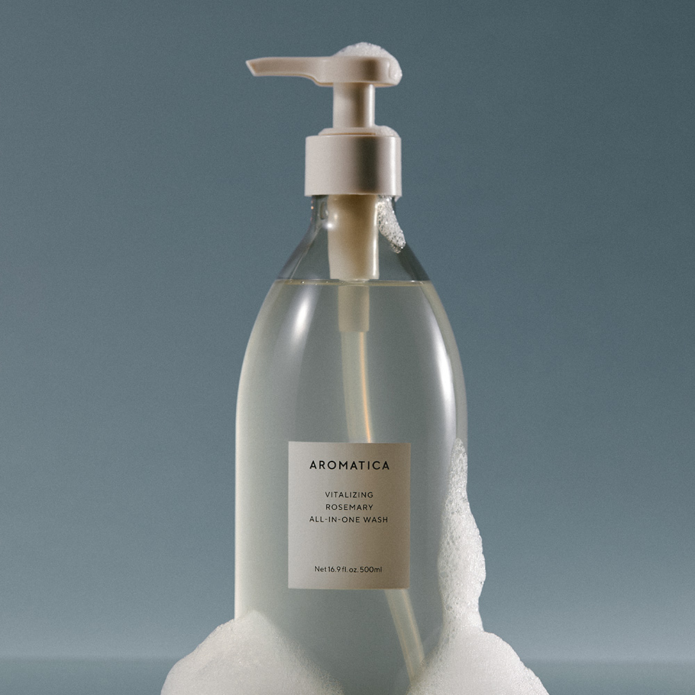 [네이버단독] 아로마티카 로즈마리 대용량 올인원 워시 1L 세트 (500ML+500ML) 클렌져 바디 샤워 샤워젤 - 상세 이미지 2