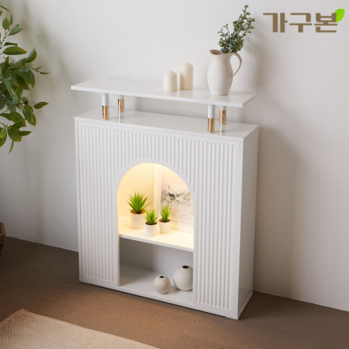 이본 인테리어벽난로 벽난로모형 선반 조명