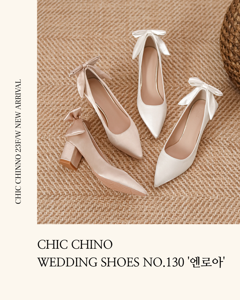 220-260 엔로아 5,7cm 리본 통굽 고급 새틴 웨딩구두 2color 상세 이미지 2