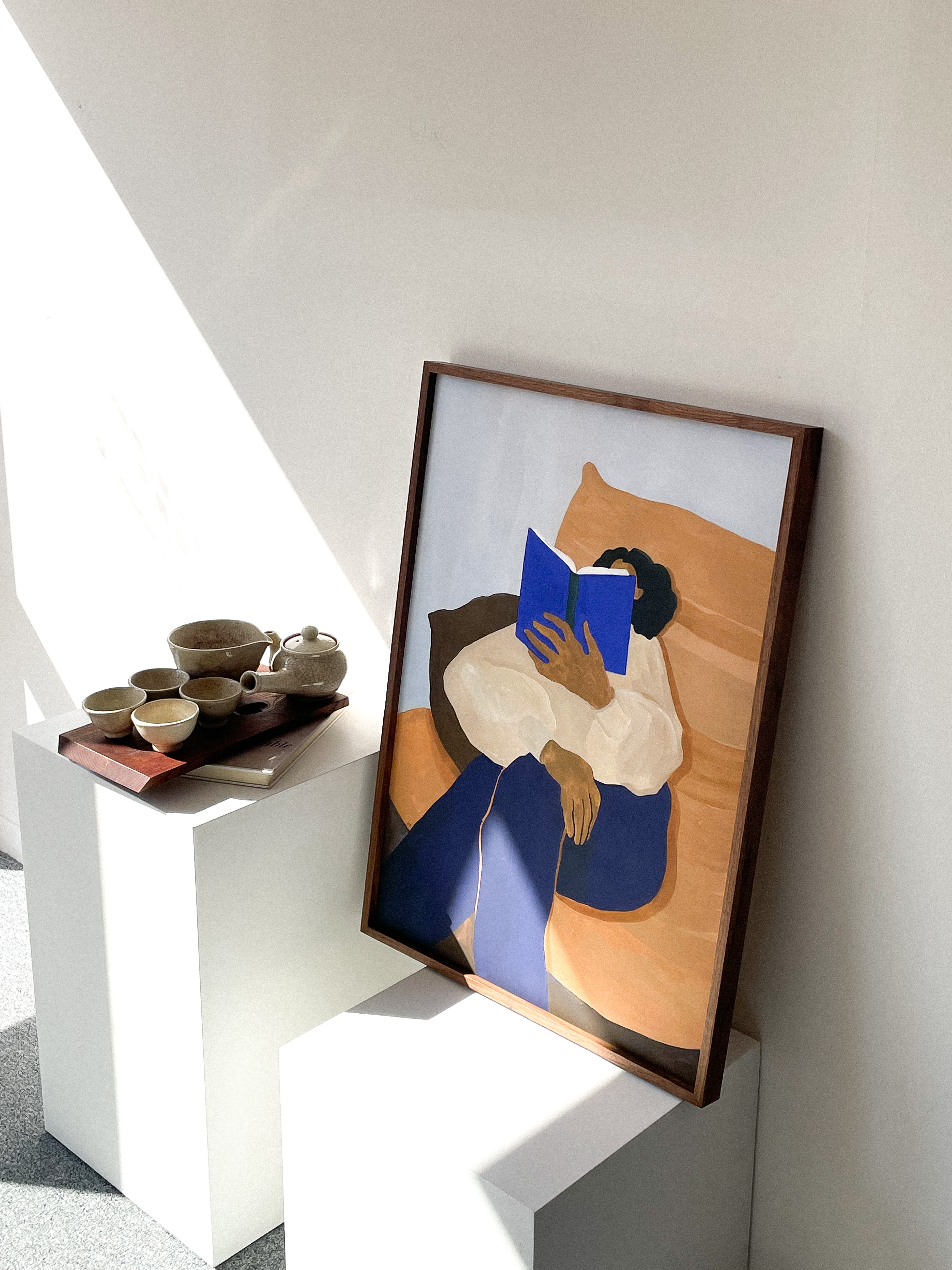 원목 액자 프레임 제작 사진 그림 웨딩 가족 대형 액자 A3 파인월넛 - 상세 이미지 4
