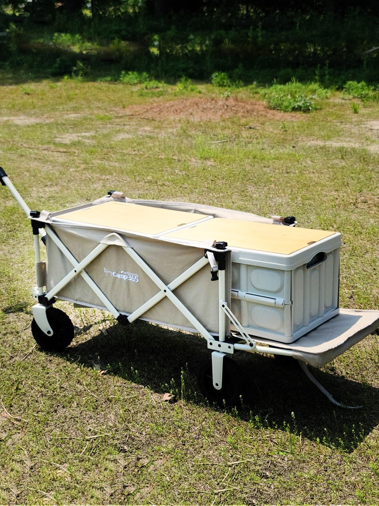 캠프365 캠핑 웨건 캠핑웨건 카트 수레 왜건 대차 접이식 핸드카 손수레 브레이크 뒷문개방
