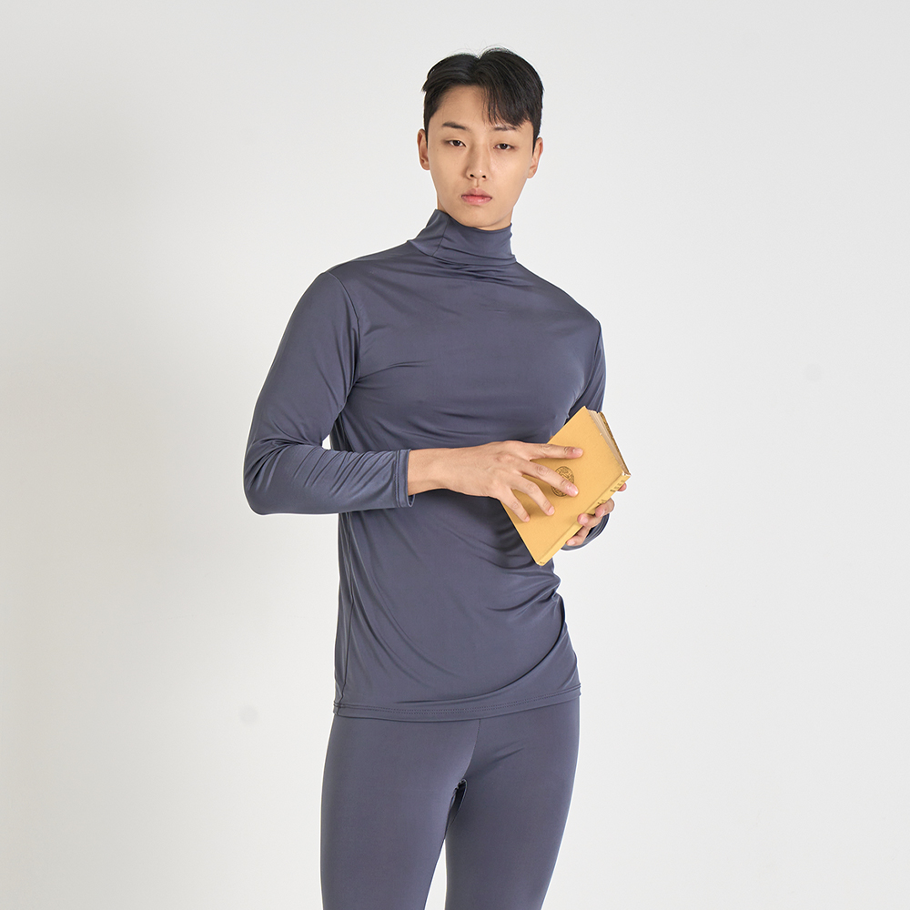 에이원 남성용 발열 기모 목폴라 내의 상하세트 88007 이미지 4