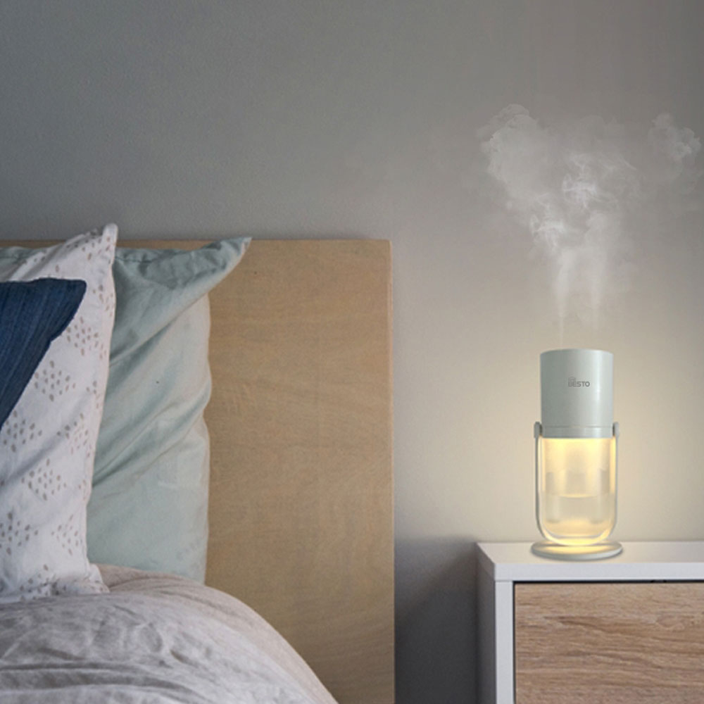 미니가습기 초음파 무선 듀얼분무 휴대용 탁상용 사무실 가습기 화이트