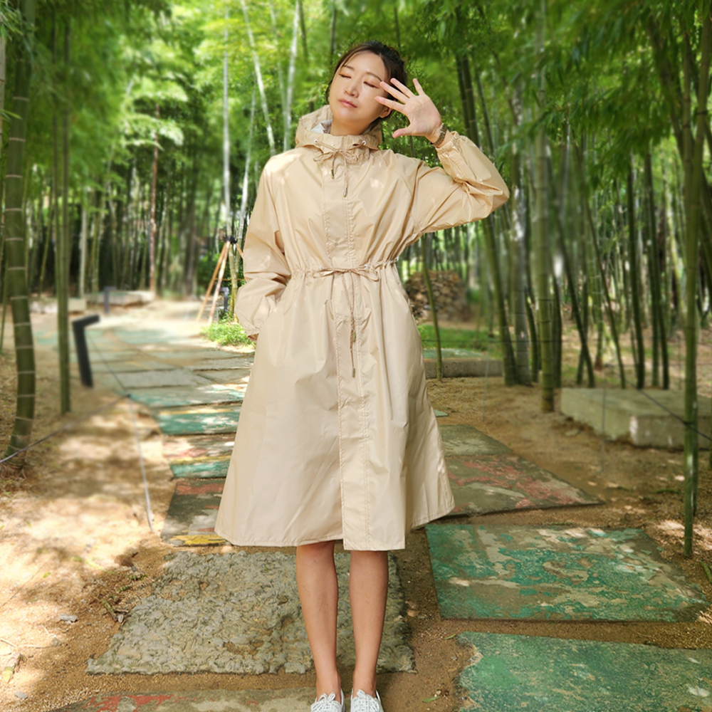 여성 레인코트 여자 롱 우의 비옷 어른 일본 성인 - 상세 이미지 5