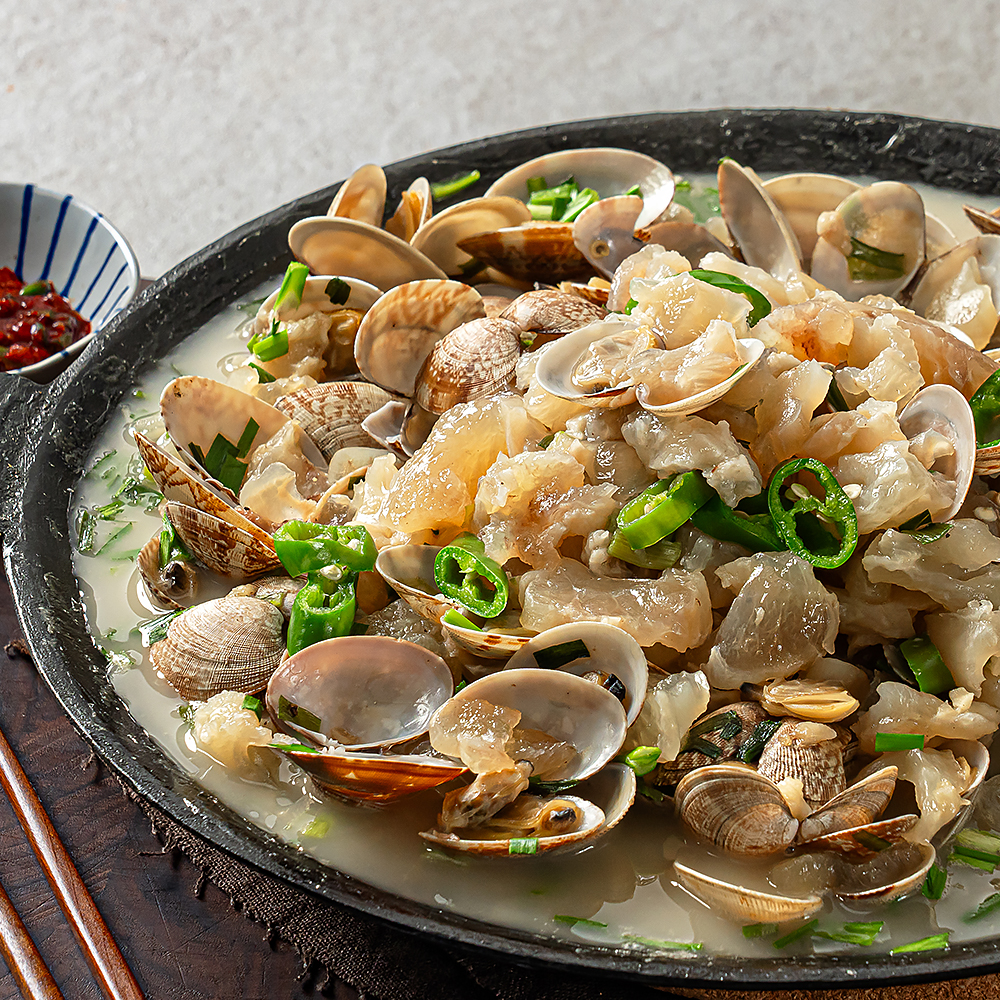 캠핑음식 요리 스지 바지락 전골 밀키트