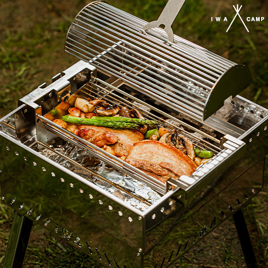 아이와캠프 롤링비비큐 세트 자동 회전그릴 캠핑화로대 바베큐그릴 캠핑용품