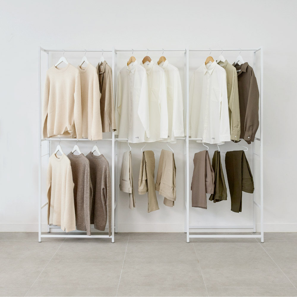 [N배송] 멀티 드레스룸 조립식 시스템 행거 2단 행거 1+1