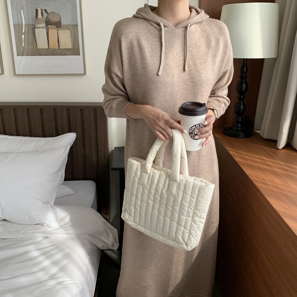 루즈핏 후드 원피스 H라인 니트 롱 원피스 여성 가을 원피스 빅사이즈 77 베이지 블랙