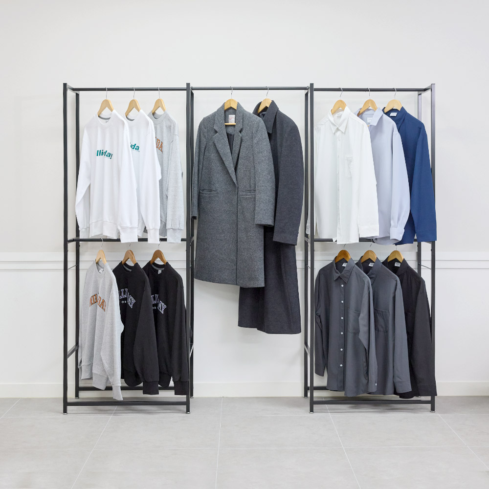 [N배송] 멀티 드레스룸 조립식 시스템 행거 2단 행거 1+1