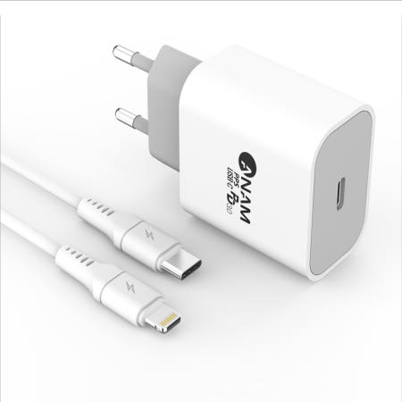 아남 아남 핸드폰 고속충전어댑터 Cto8핀 1M 케이블 25W USB C타입 1포트 충전기