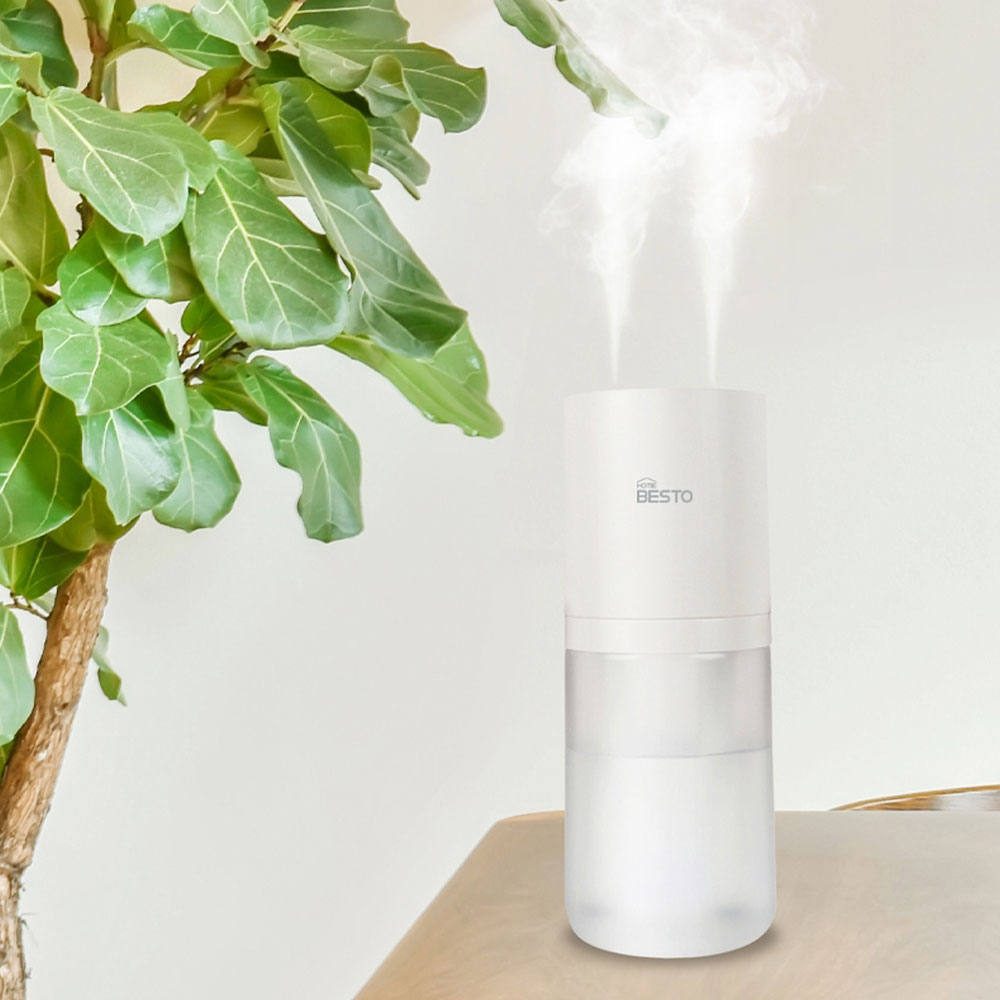 미니가습기 초음파 무선 듀얼분무 휴대용 탁상용 사무실 가습기 화이트