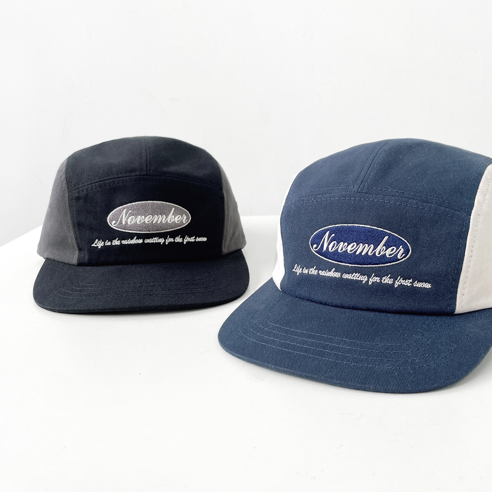 November 블럭 남녀공용 스냅백 캠프캡 모자