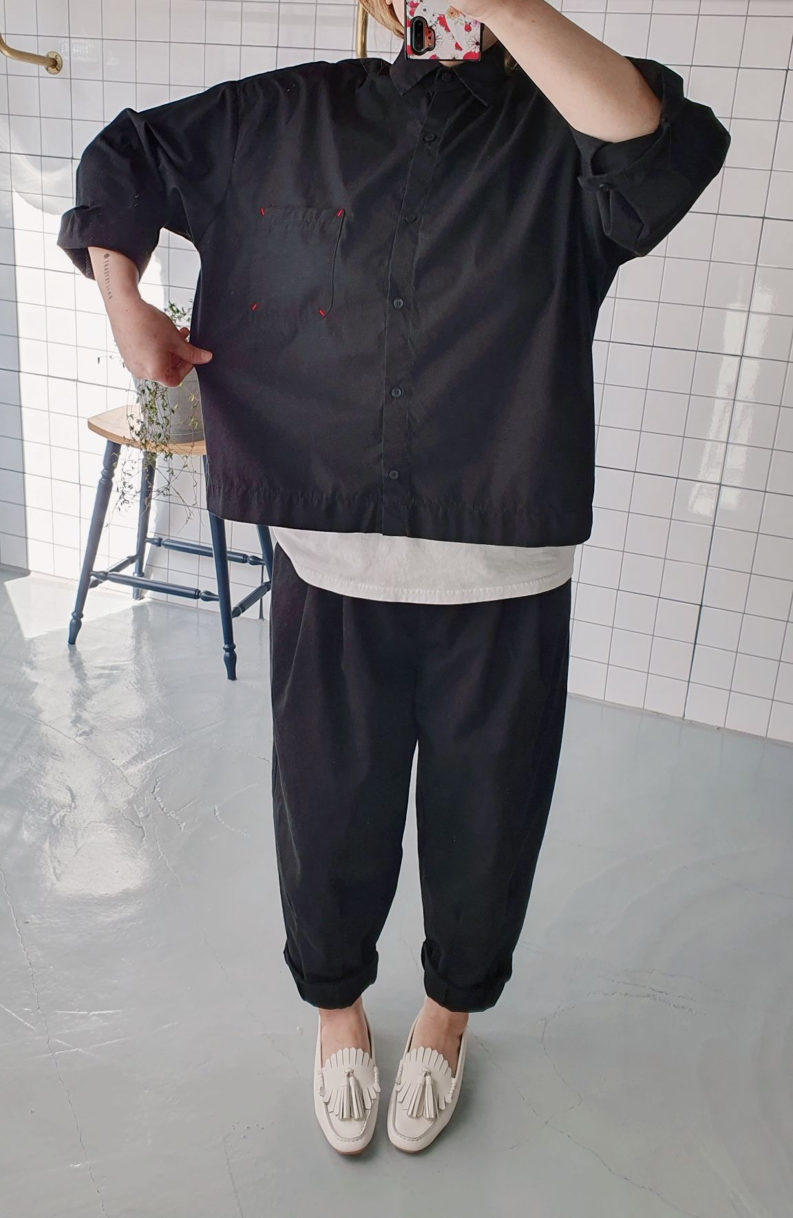 레드스티치 포켓 면 남방 셔츠 이미지 6