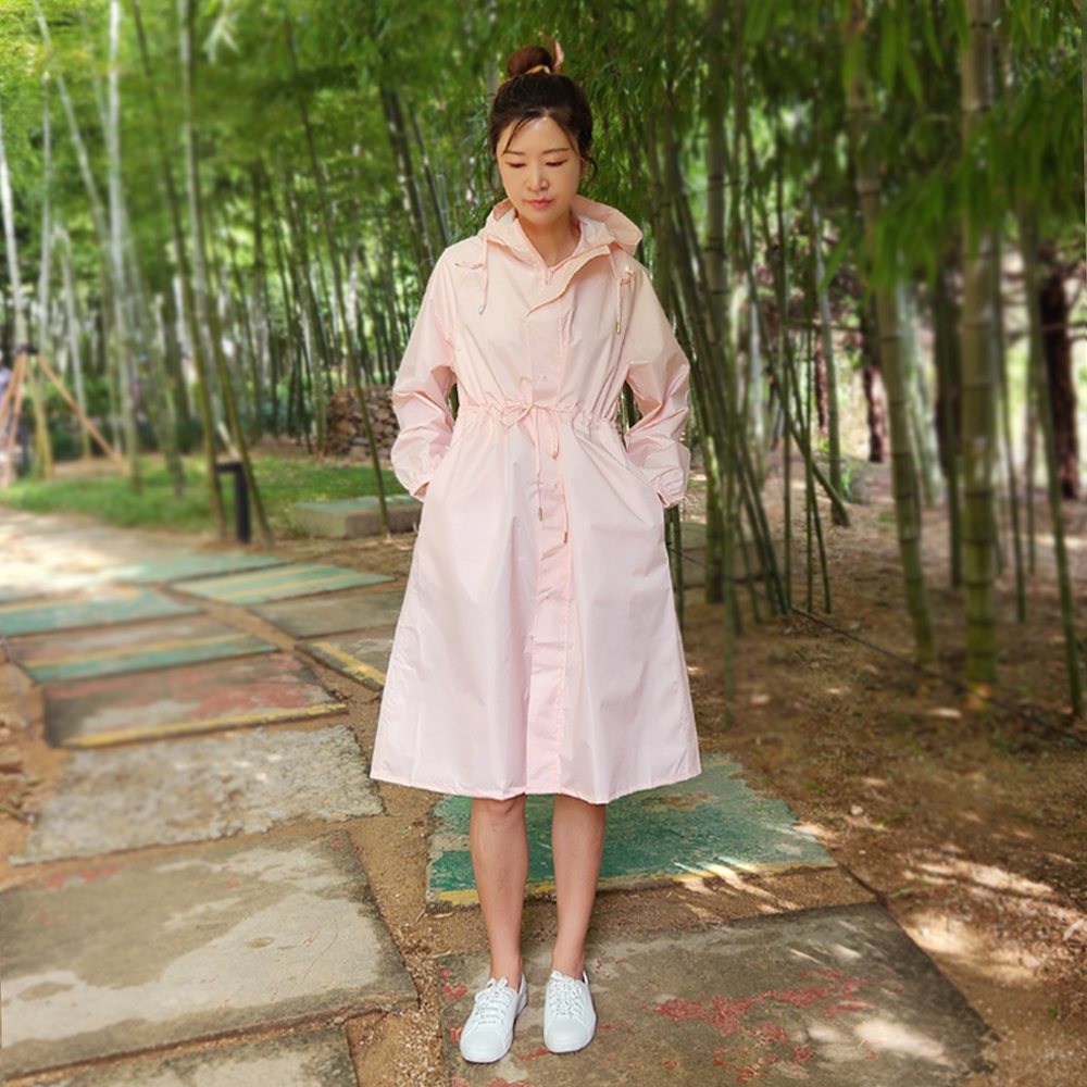 여성 레인코트 여자 롱 우의 비옷 어른 일본 성인 - 상세 이미지 2