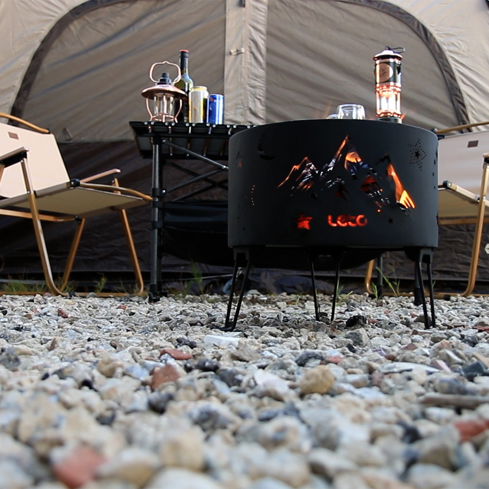 레토 감성 캠핑 화로대 불멍 접이식 화로 우드스토브 원통형 LCP-SB03
